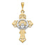 14k Two-tone Claddagh Cross Pendant