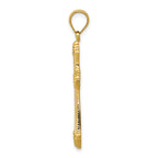 14K Gold Polished Cross Pendant with Solid Casted Design
