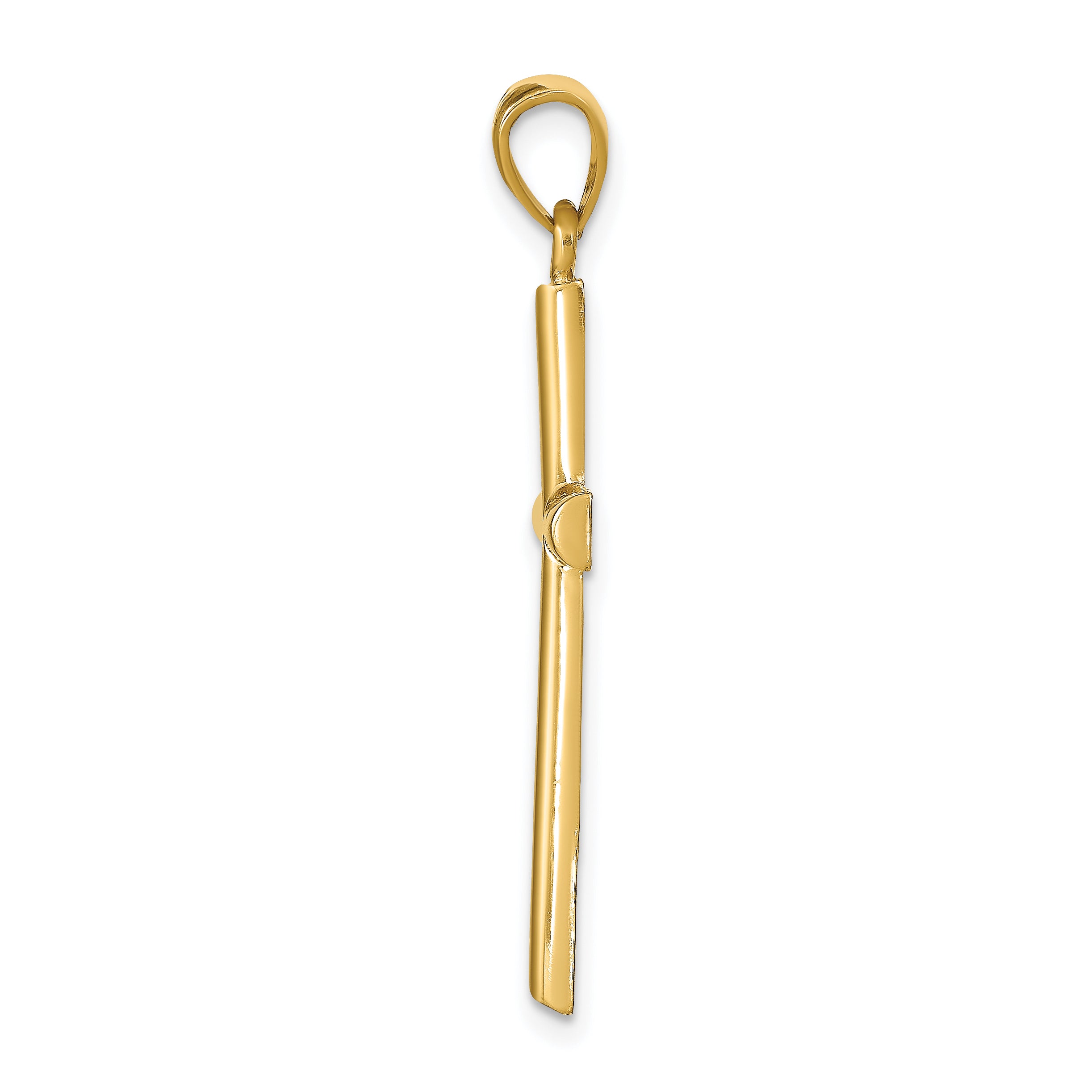 14K Gold Polished Cross Pendant with Solid Cast Design Secondary image