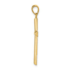 14K Gold Polished Cross Pendant with Solid Cast Design