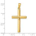 14K Gold Polished Cross Pendant with Solid Cast Design