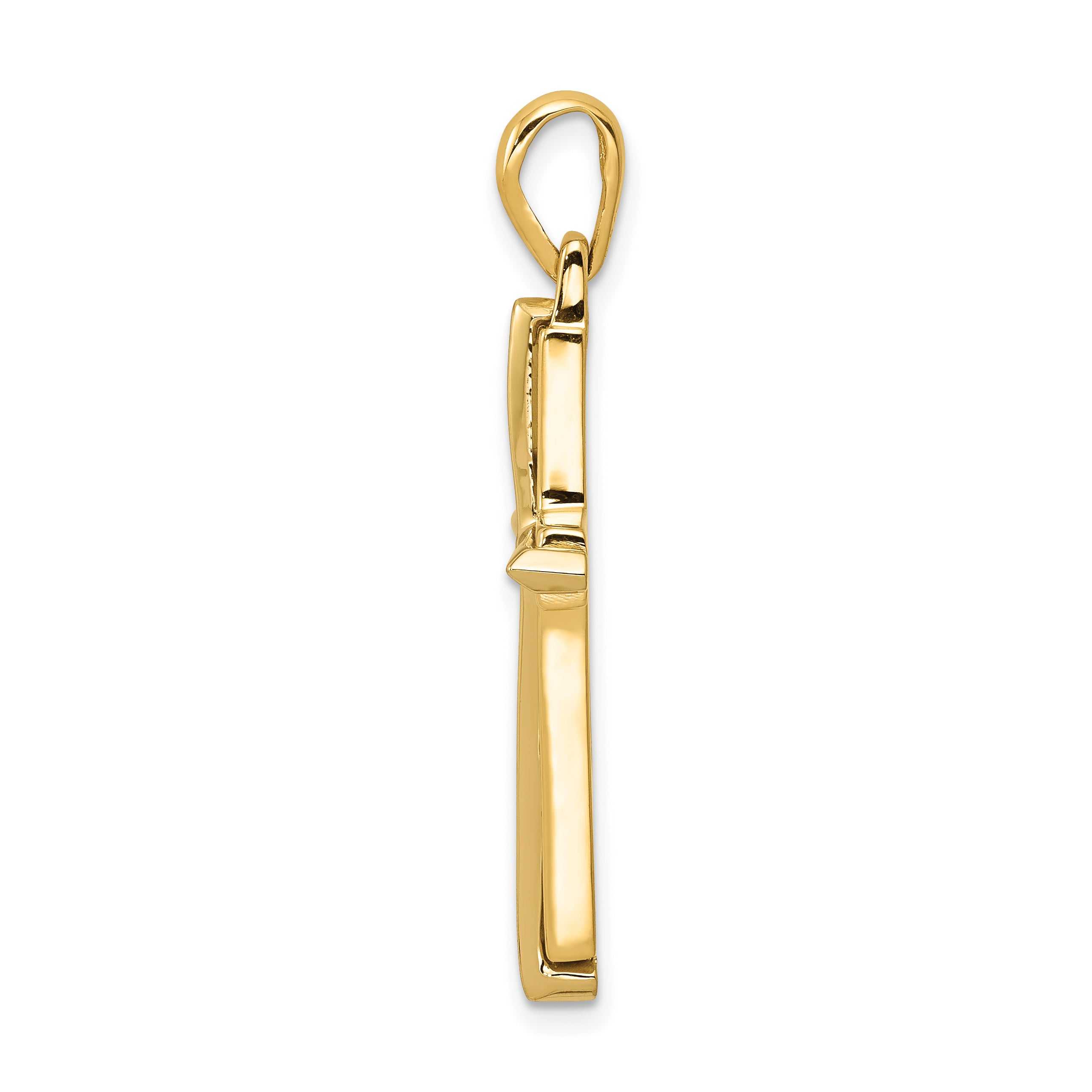 14K Two-Tone Gold Fancy Cross Pendant with Polished Finish Elegant Design