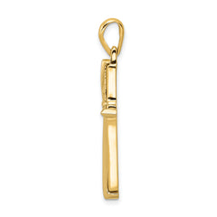 14K Two-Tone Gold Fancy Cross Pendant with Polished Finish Elegant Design