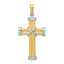 14k Two-tone Fancy Cross Pendant