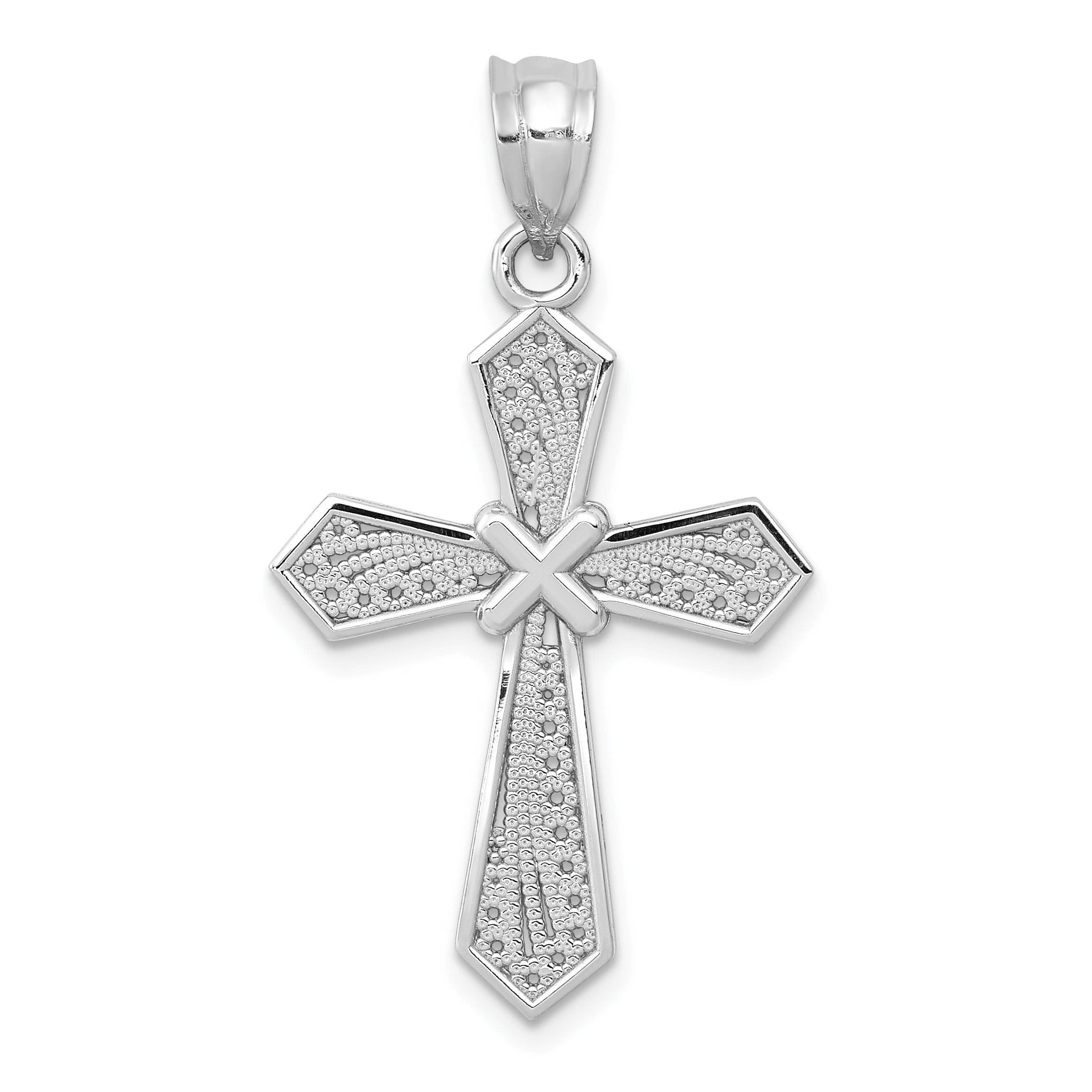 14k White Gold Passion Cross Pendant Main image