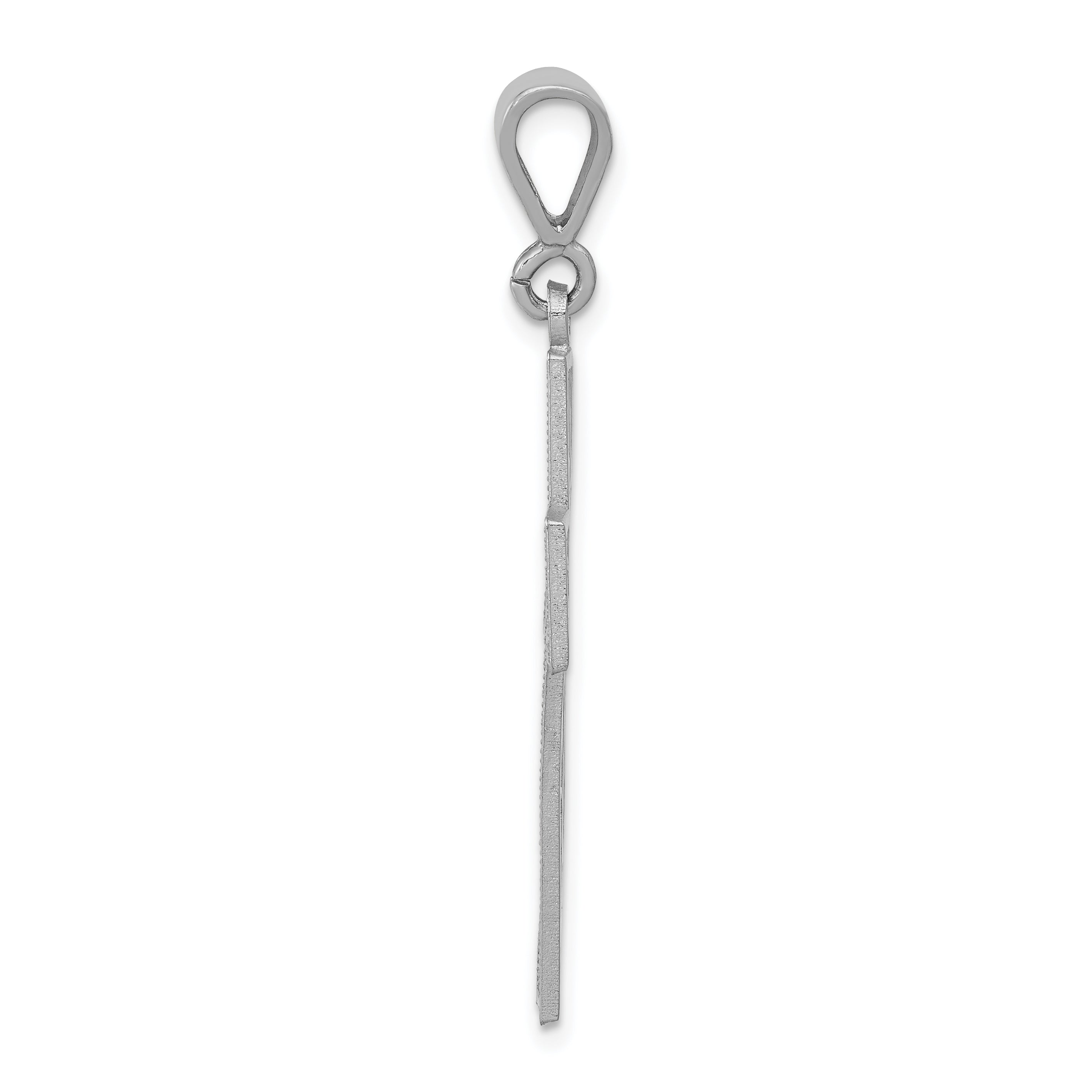14K White Gold Thorn Cross Pendant with Rhodium Plating Secondary image