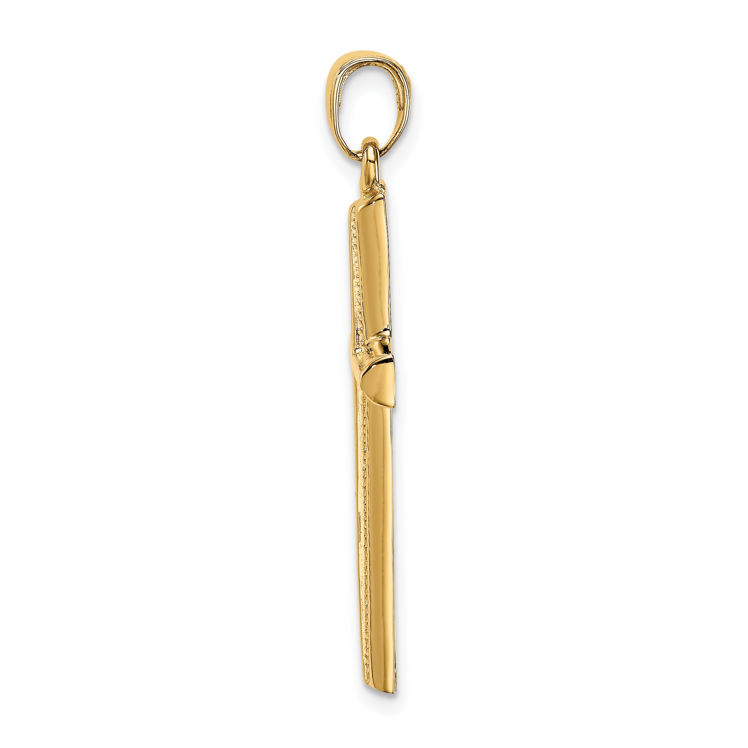 14K Yellow Gold Polished Cross Pendant with Open Back Design Secondary image
