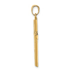 14K Yellow Gold Polished Cross Pendant with Open Back Design