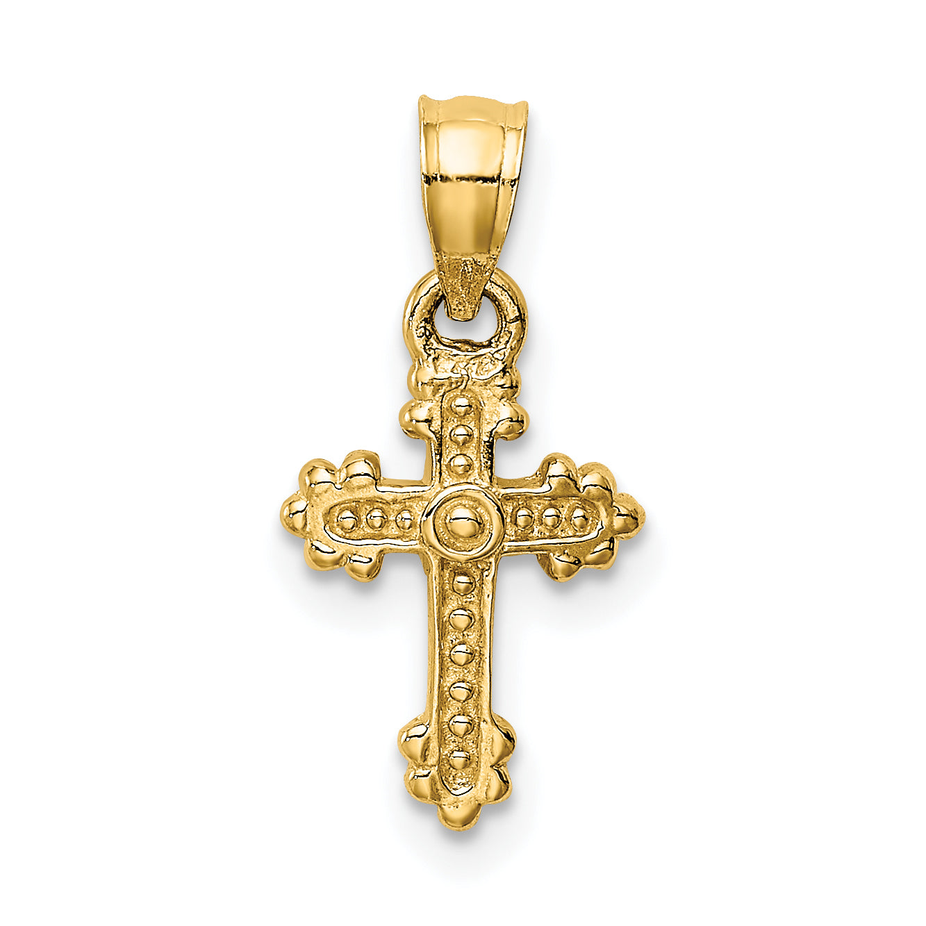 14k Tiny Budded Cross Charm Main image
