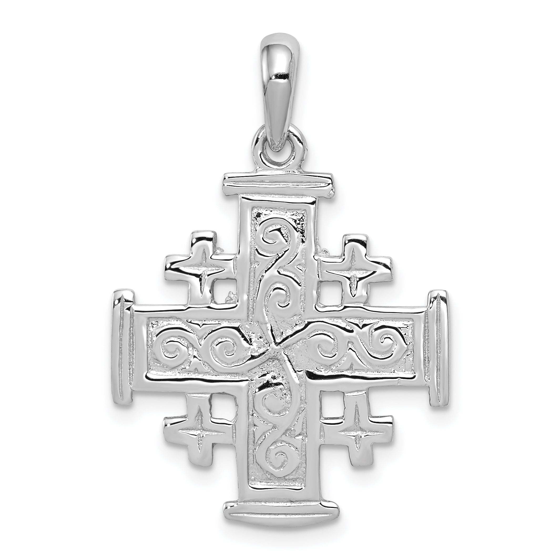 14k White Gold Jerusalem Cross Pendant Main image
