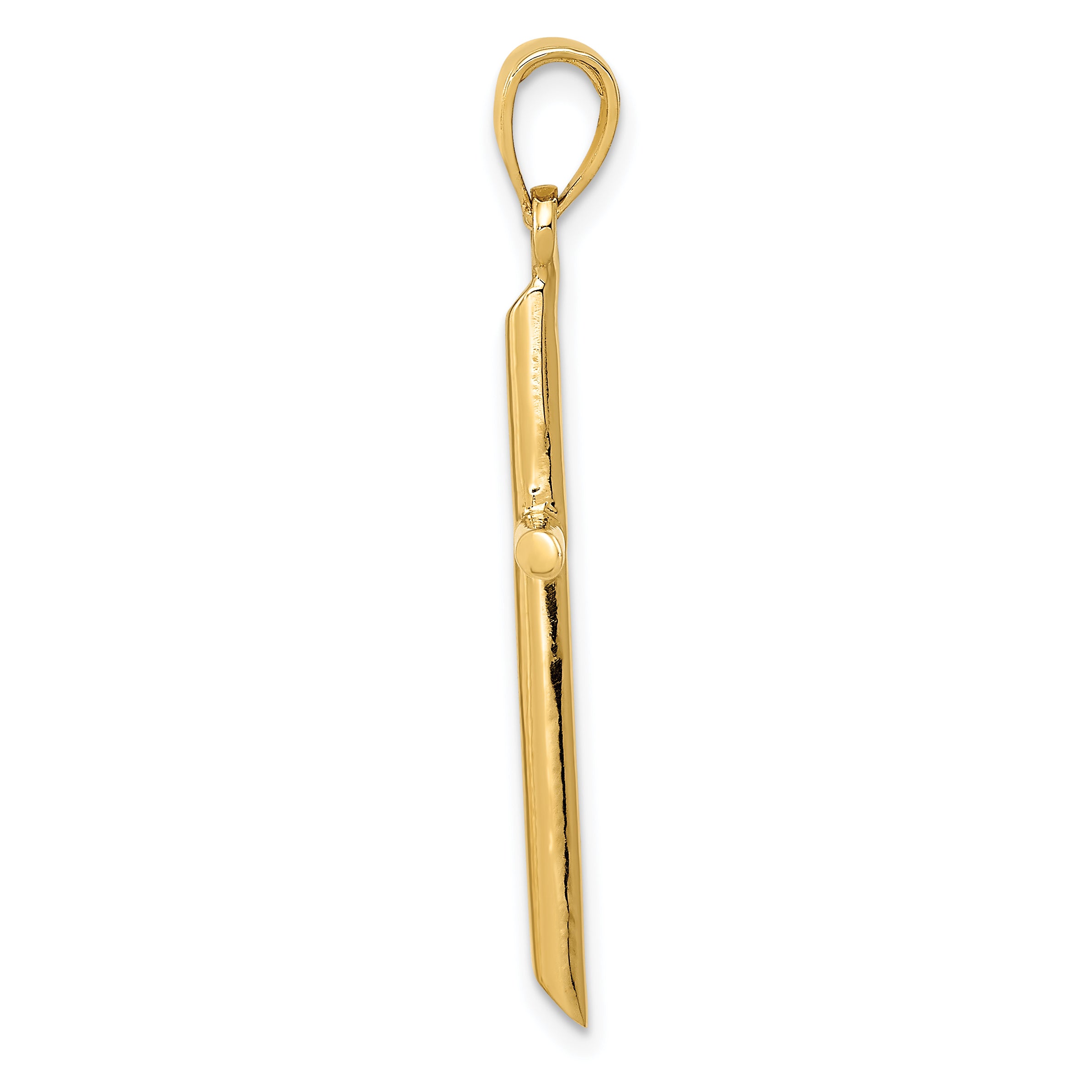 14K Gold Polished Cross Pendant with Solid 3D Design Sophia Jewelers Secondary image
