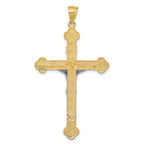 14K Two-Tone Gold INRI Crucifix Pendant Solid, Casted, 50mm
