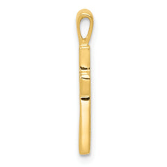14K Gold Cross Charm Pendant with Sleek Yellow Finish  19mm