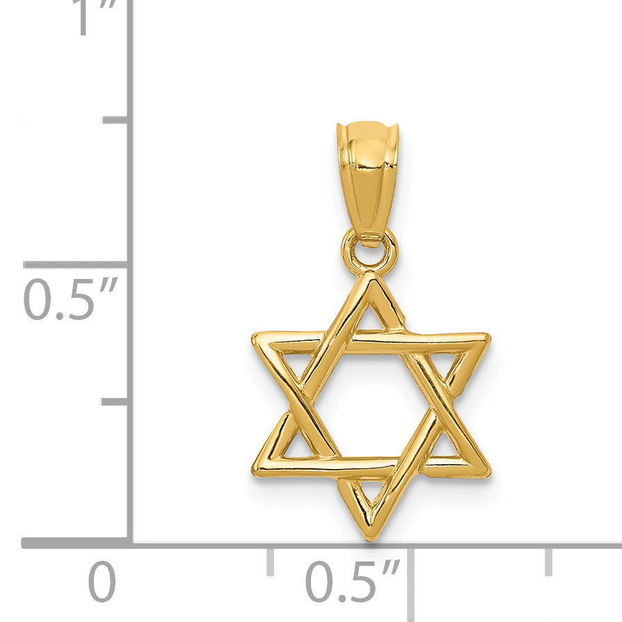 Star of David Pendant in 14K Yellow Gold