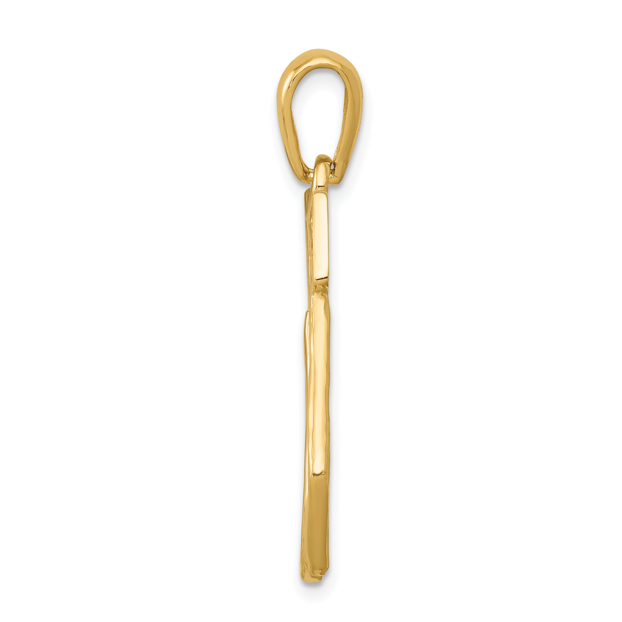 14K Gold Filigree Chai Pendant with Polished Finish, Elegant and Solid Design Secondary image