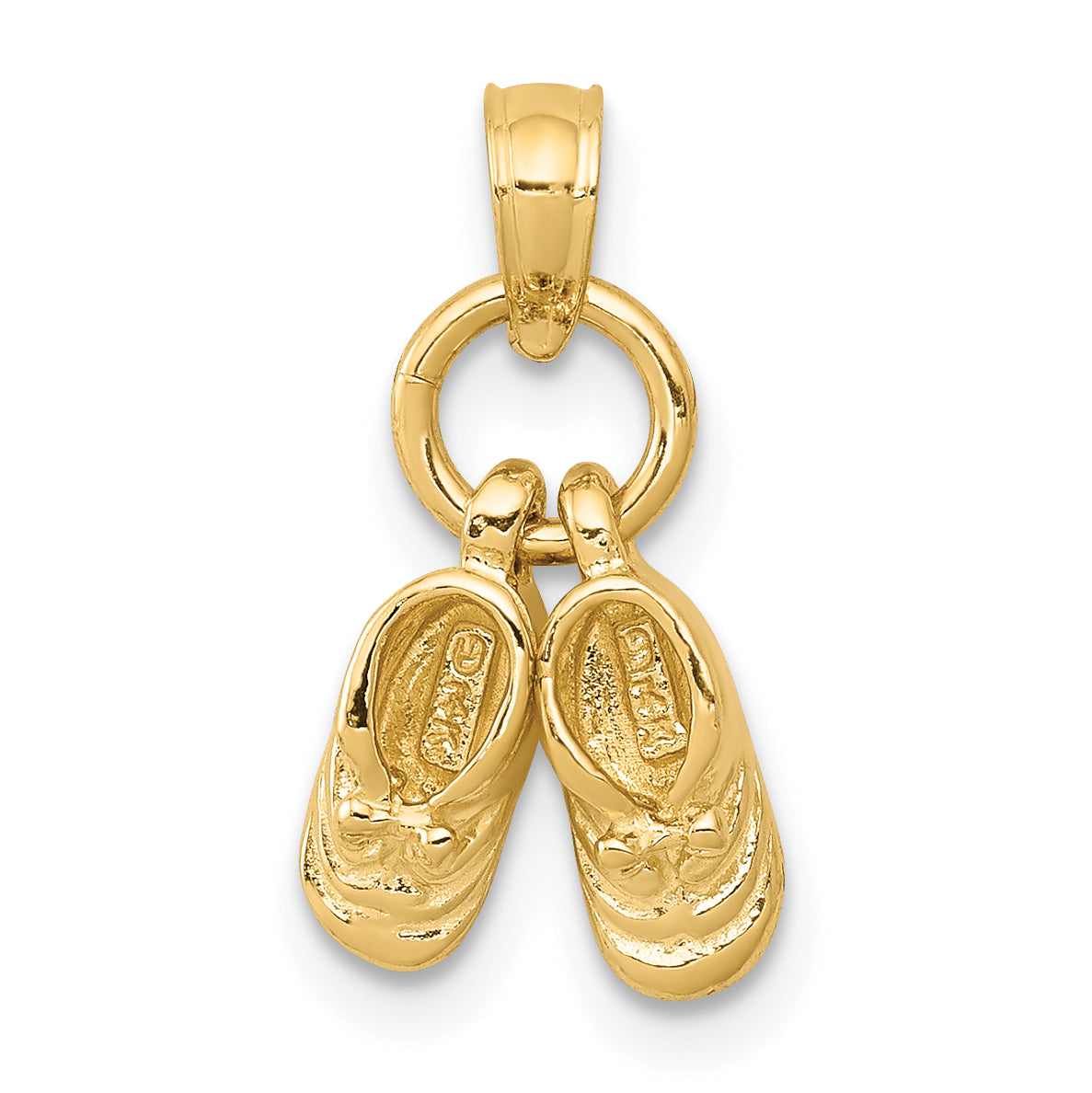 14k 3D Moveable Baby Shoes Charm Main image