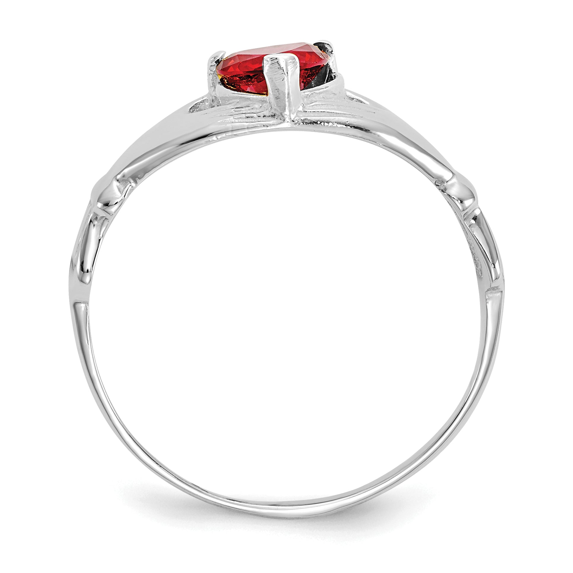 14k White Gold CZ January Birthstone Claddagh Heart Ring Secondary image