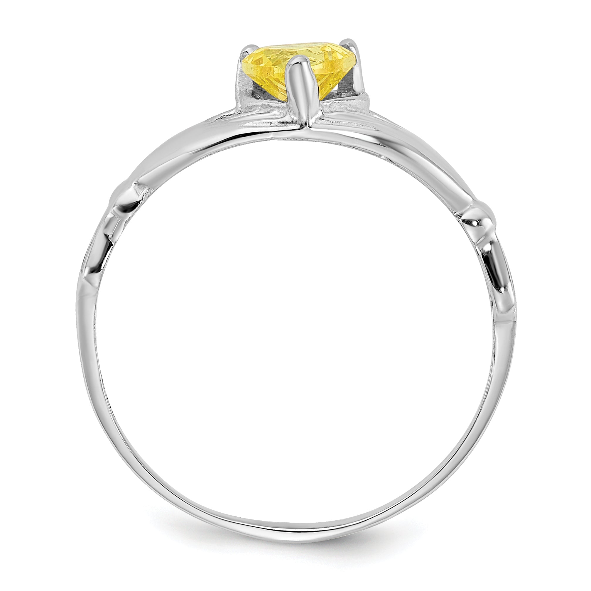 14k White Gold CZ November Birthstone Claddagh Heart Ring Secondary image