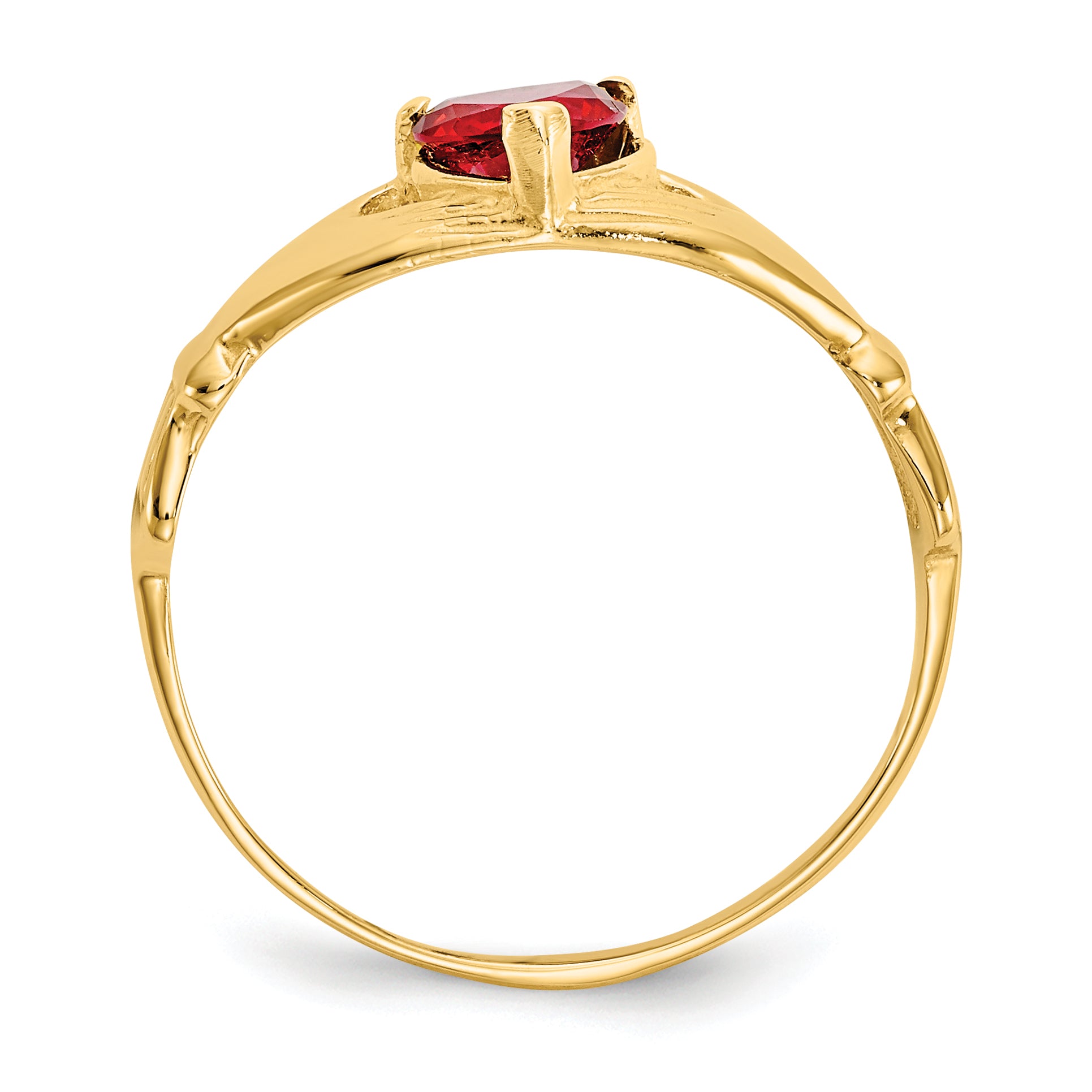 14k CZ January Birthstone Claddagh Heart Ring Secondary image