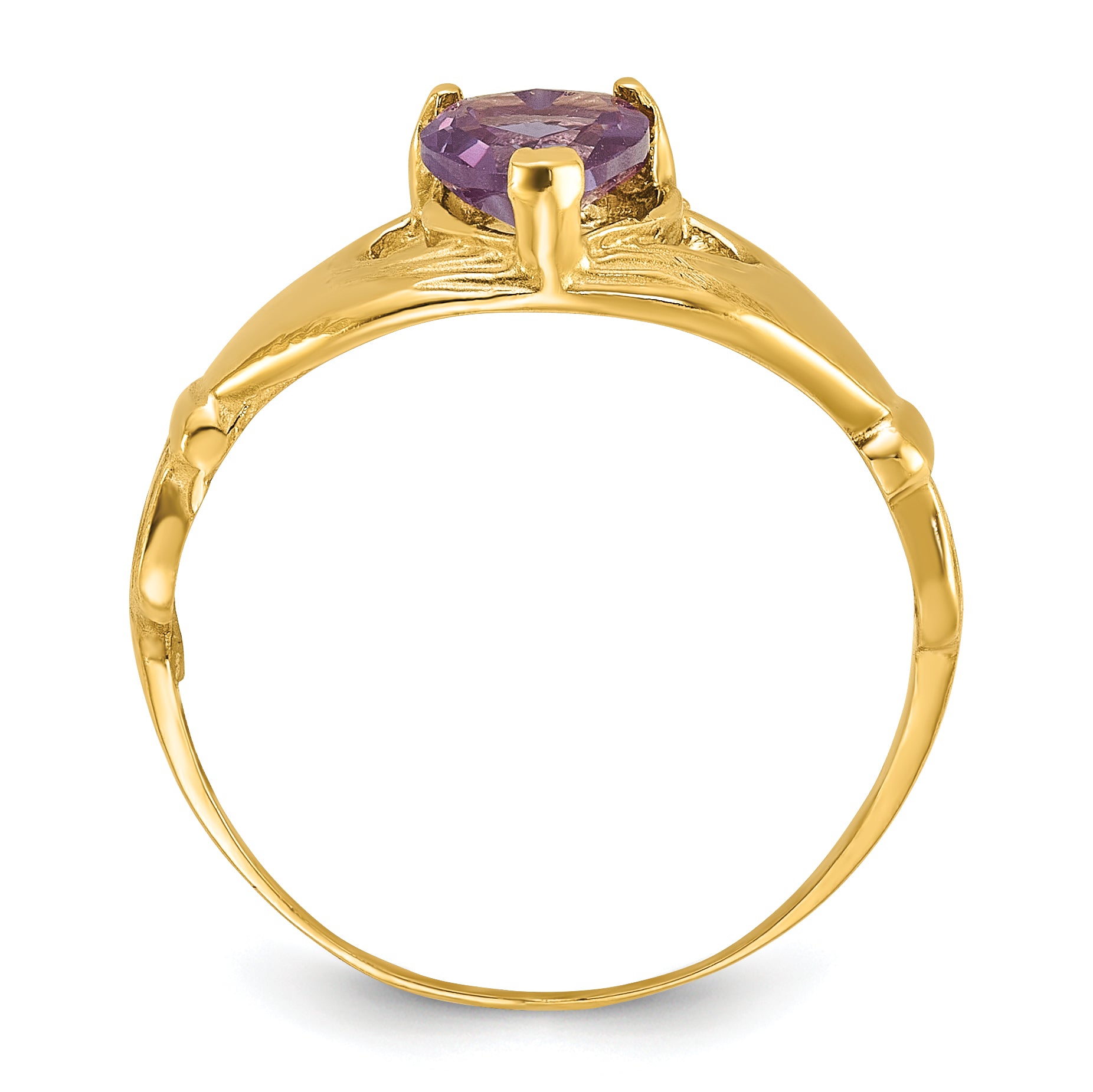 14k CZ June Birthstone Claddagh Heart Ring Secondary image