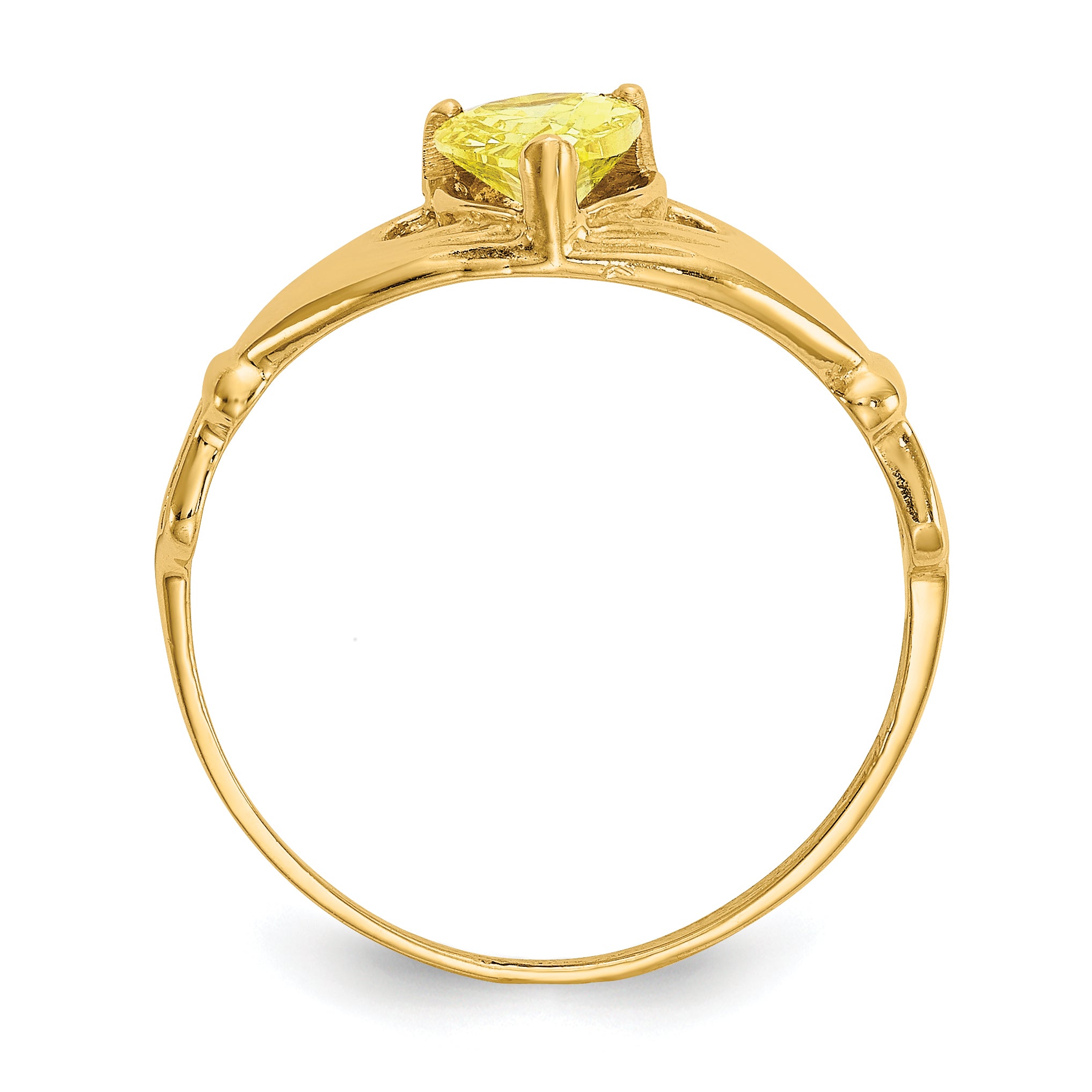 14k CZ November Birthstone Claddagh Heart Ring Secondary image