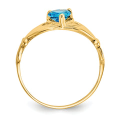 14k CZ December Birthstone Claddagh Heart Ring