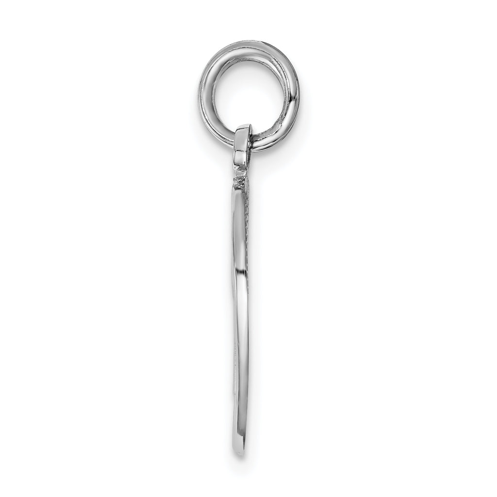 14K White Gold Daughter-Mom Break-Apart Heart Charm with Rhodium Finish