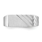 14k White Gold 7.5mm x 16.3mm Open Back Men's Signet Ring