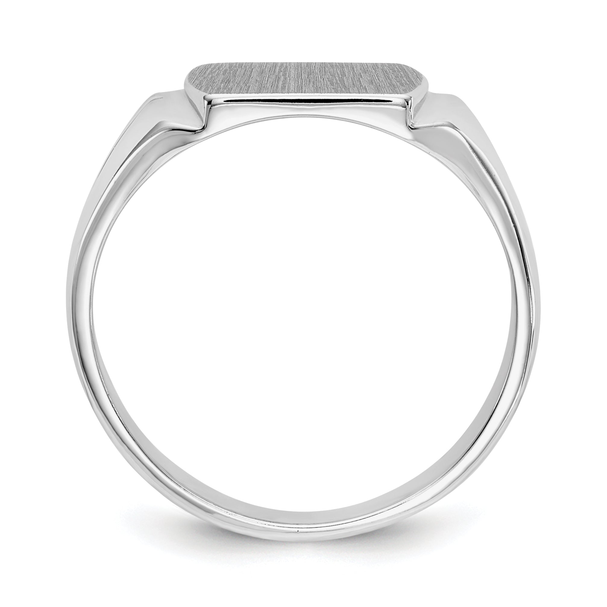 14k White Gold 8.0x10.5mm Closed Back Signet Ring - 8