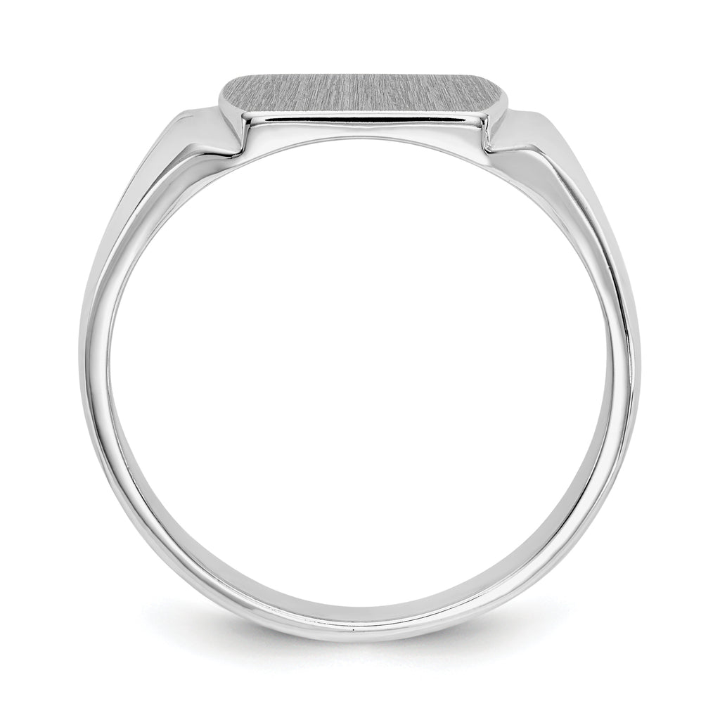14k White Gold 8.0x10.5mm Closed Back Signet Ring