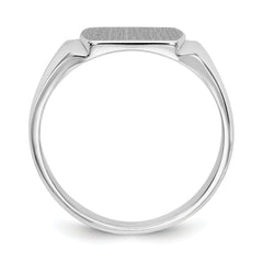 14k White Gold 8.0x10.5mm Closed Back Signet Ring - 8