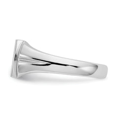 14k White Gold 8.0x10.5mm Closed Back Signet Ring - 8
