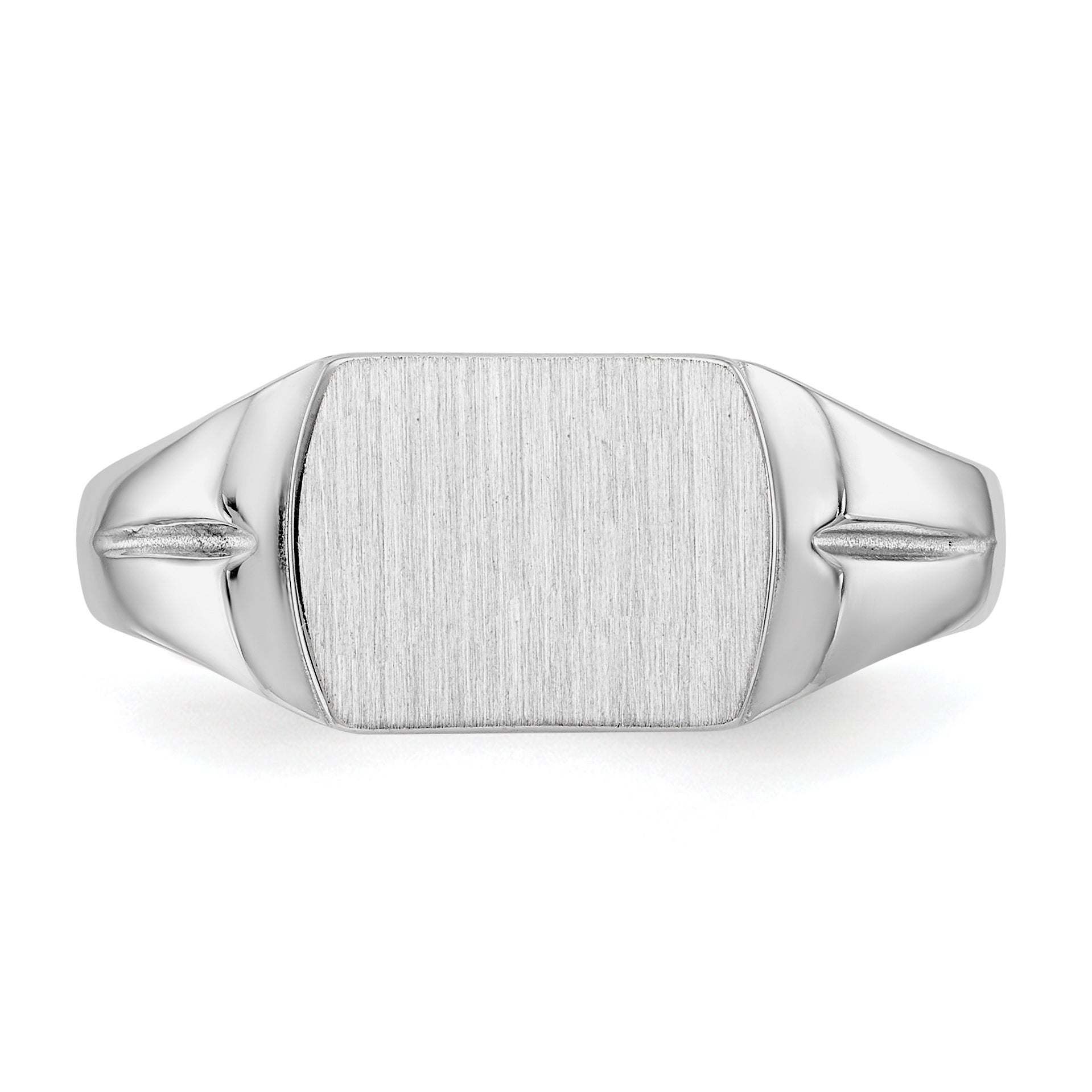 14k White Gold 8.0x10.5mm Closed Back Signet Ring - 8