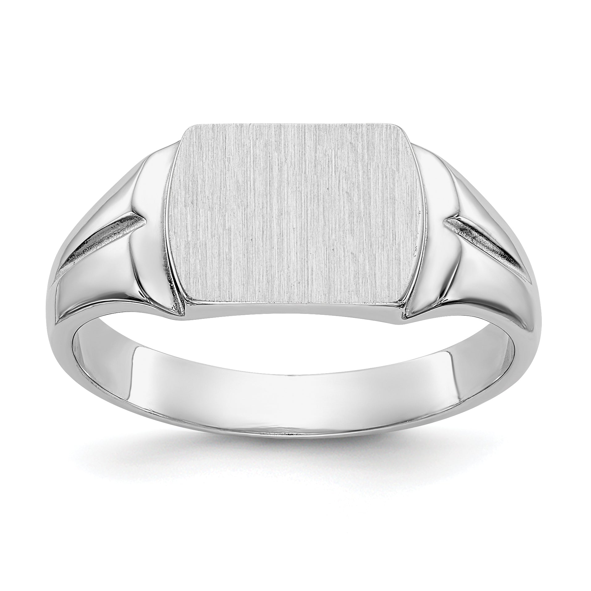 14k White Gold 8.0x10.5mm Closed Back Signet Ring Main image