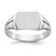 14k White Gold 8.0x10.5mm Closed Back Signet Ring