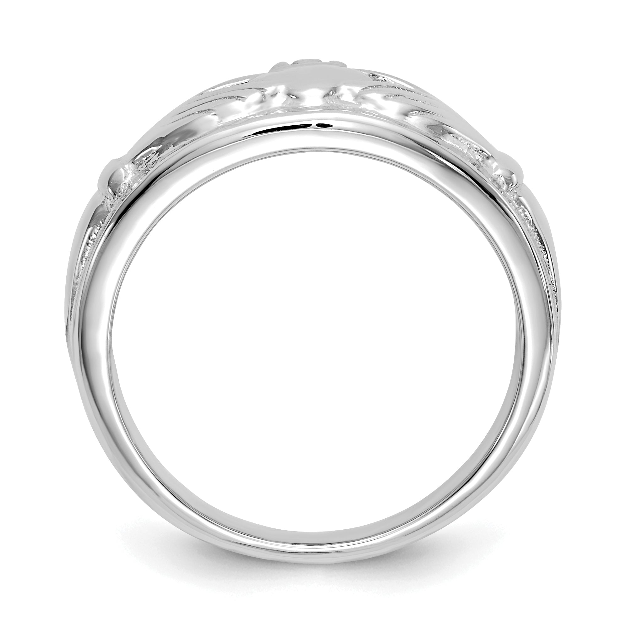 14k White Gold Ladies Claddagh Ring Secondary image