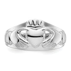 14k White Gold Ladies Claddagh Ring