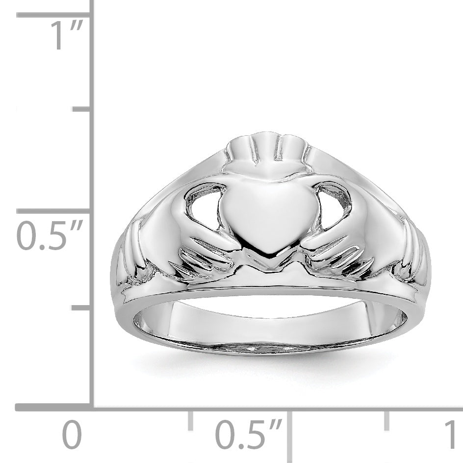 14k White Gold Ladies Claddagh Ring