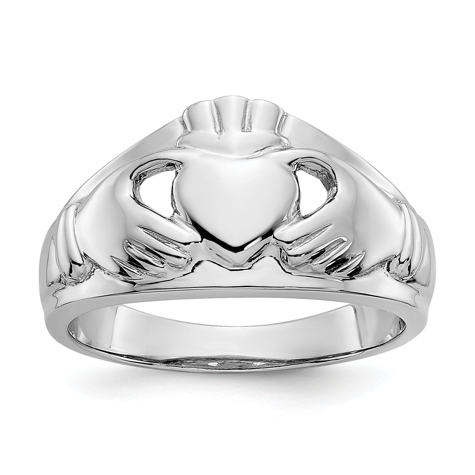 14k White Gold Ladies Claddagh Ring Main image