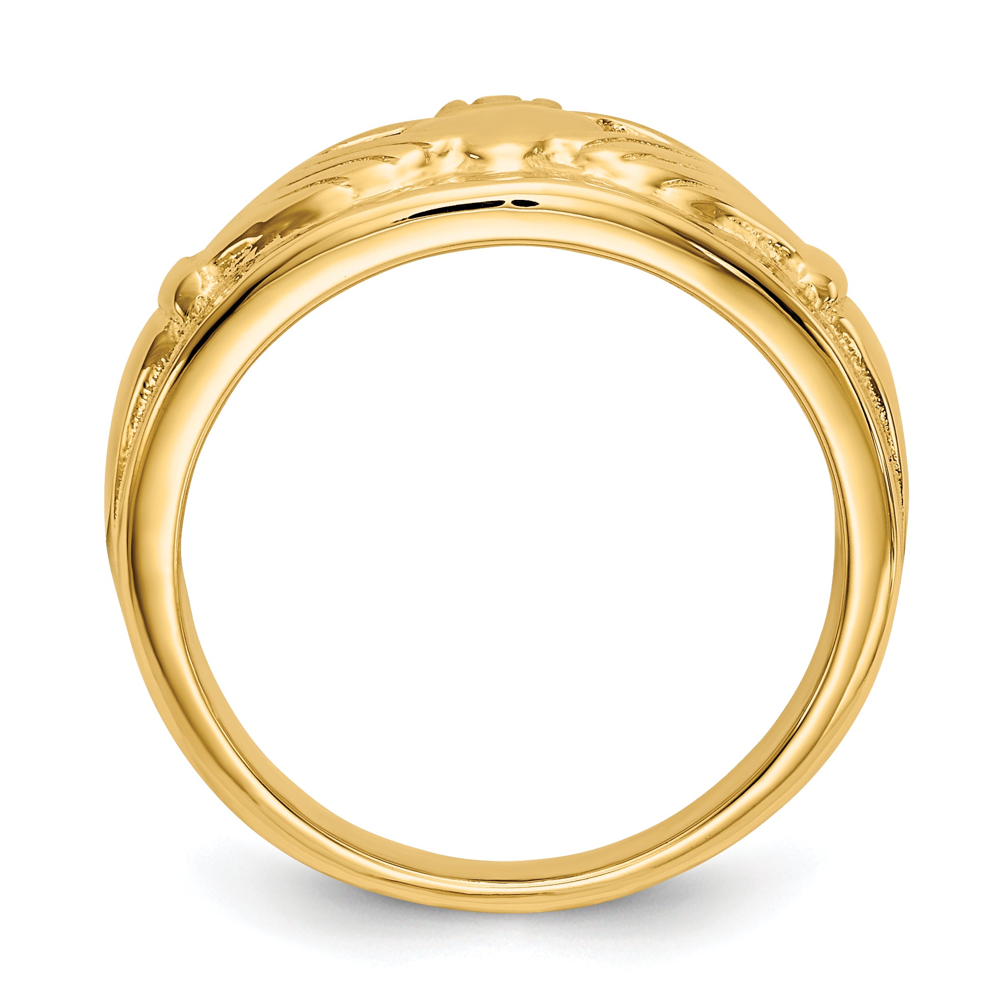 14k Polished Ladies Claddagh Ring
