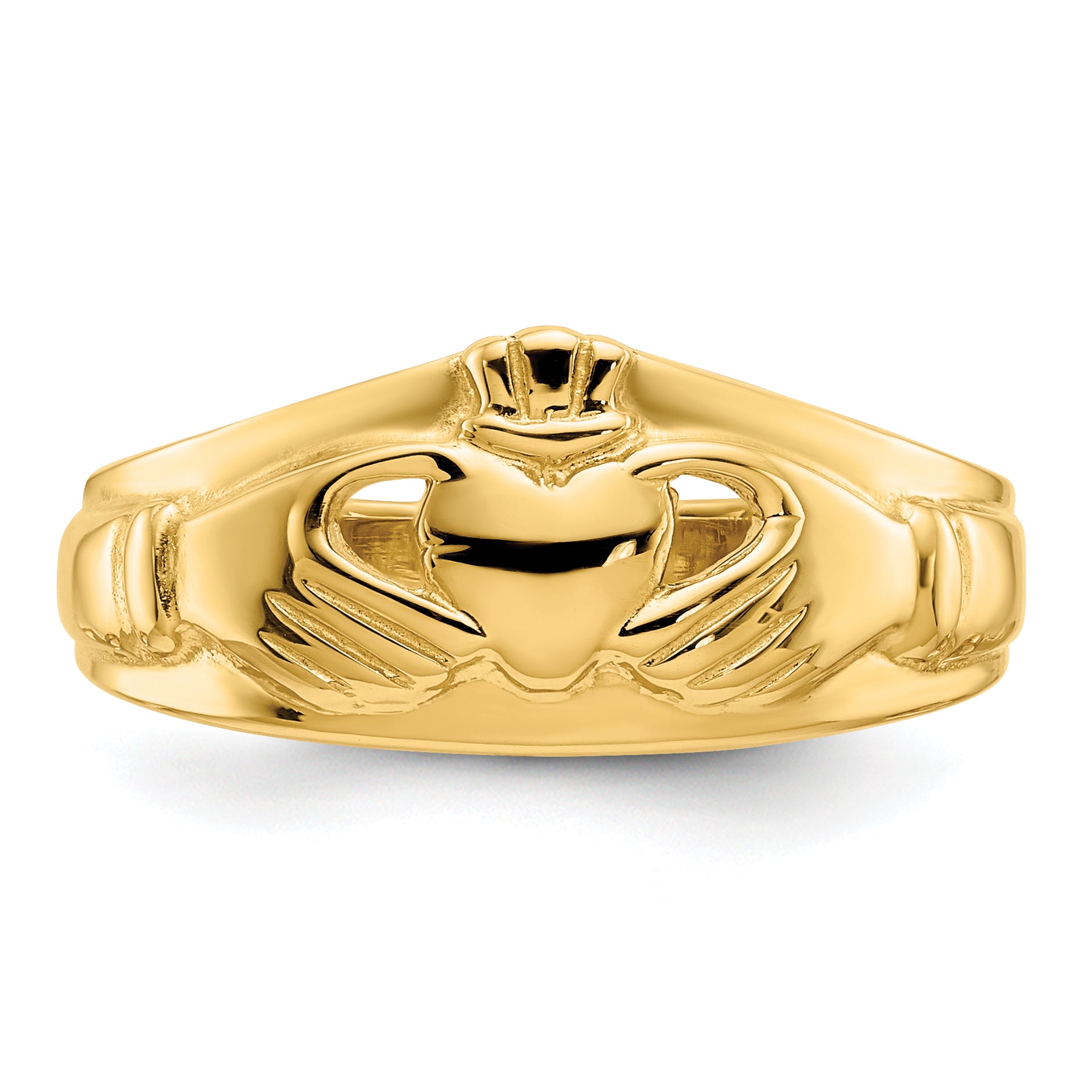 14k Polished Ladies Claddagh Ring