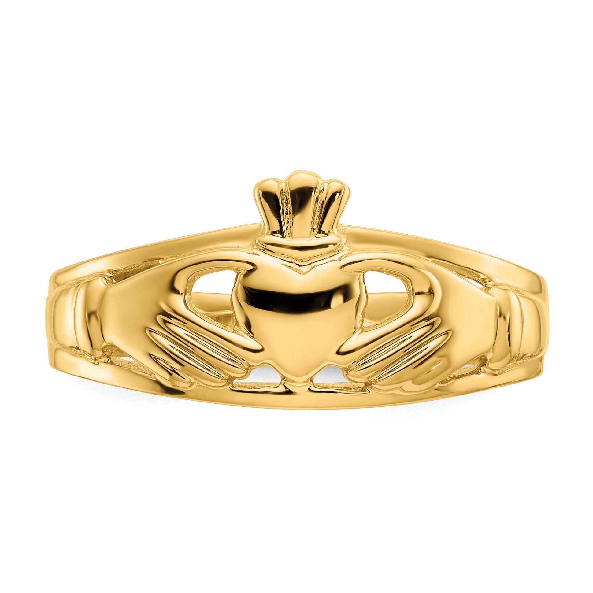 14k Polished Ladies Claddagh Ring