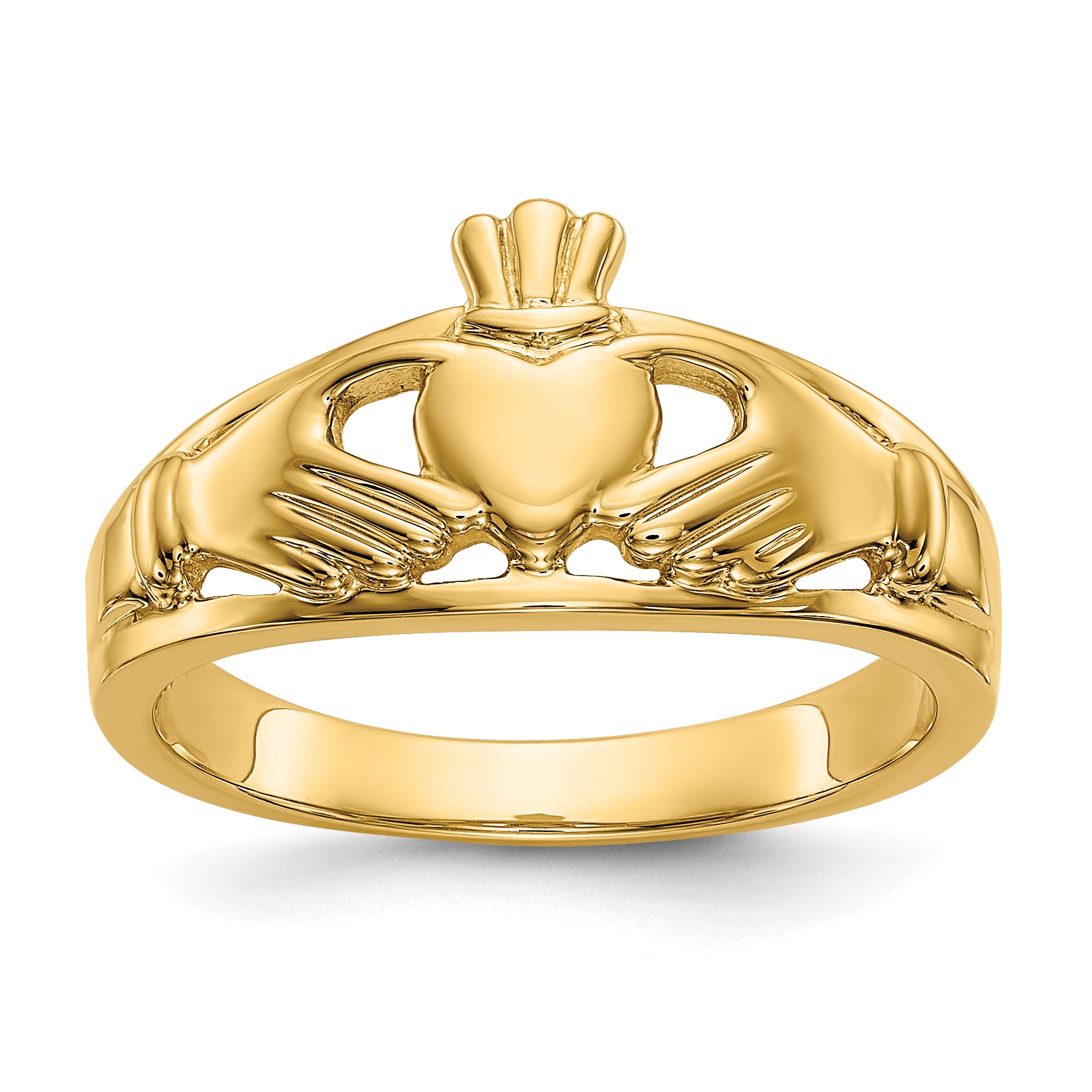 14k Polished Ladies Claddagh Ring