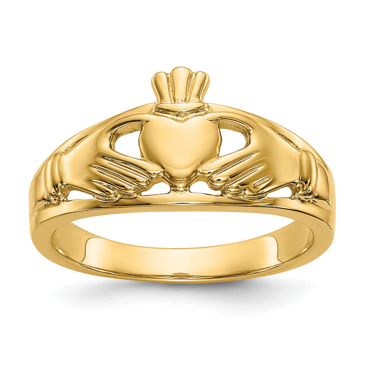 14k Polished Ladies Claddagh Ring