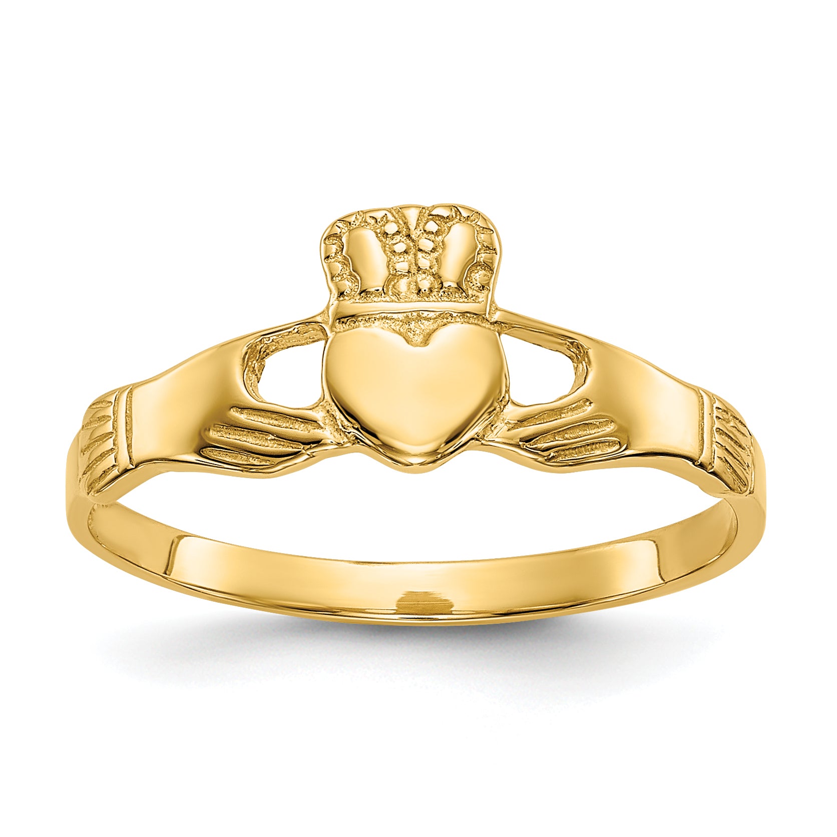 14k Polished Ladies Claddagh Ring Main image