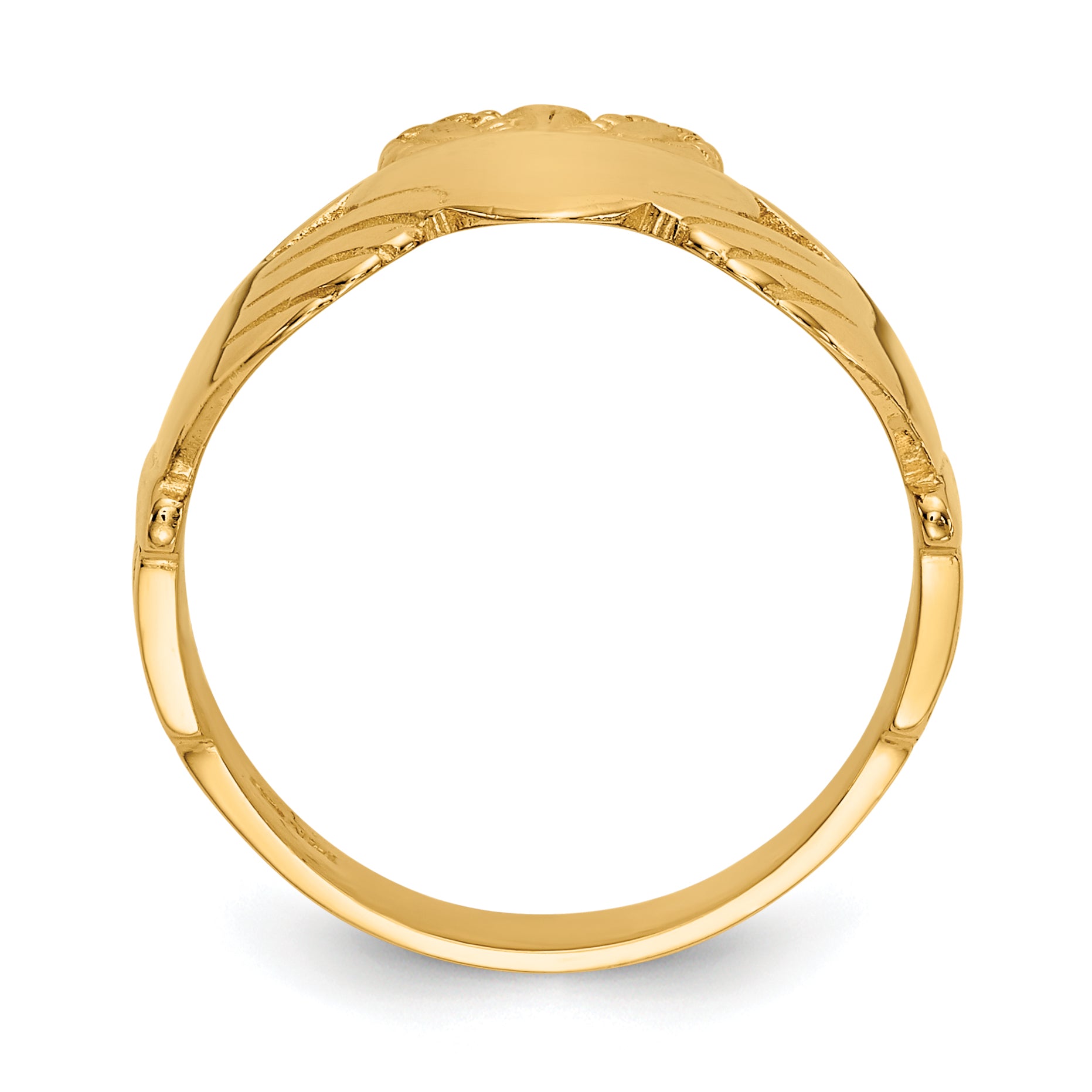 14k Polished Ladies Claddagh Ring Secondary image