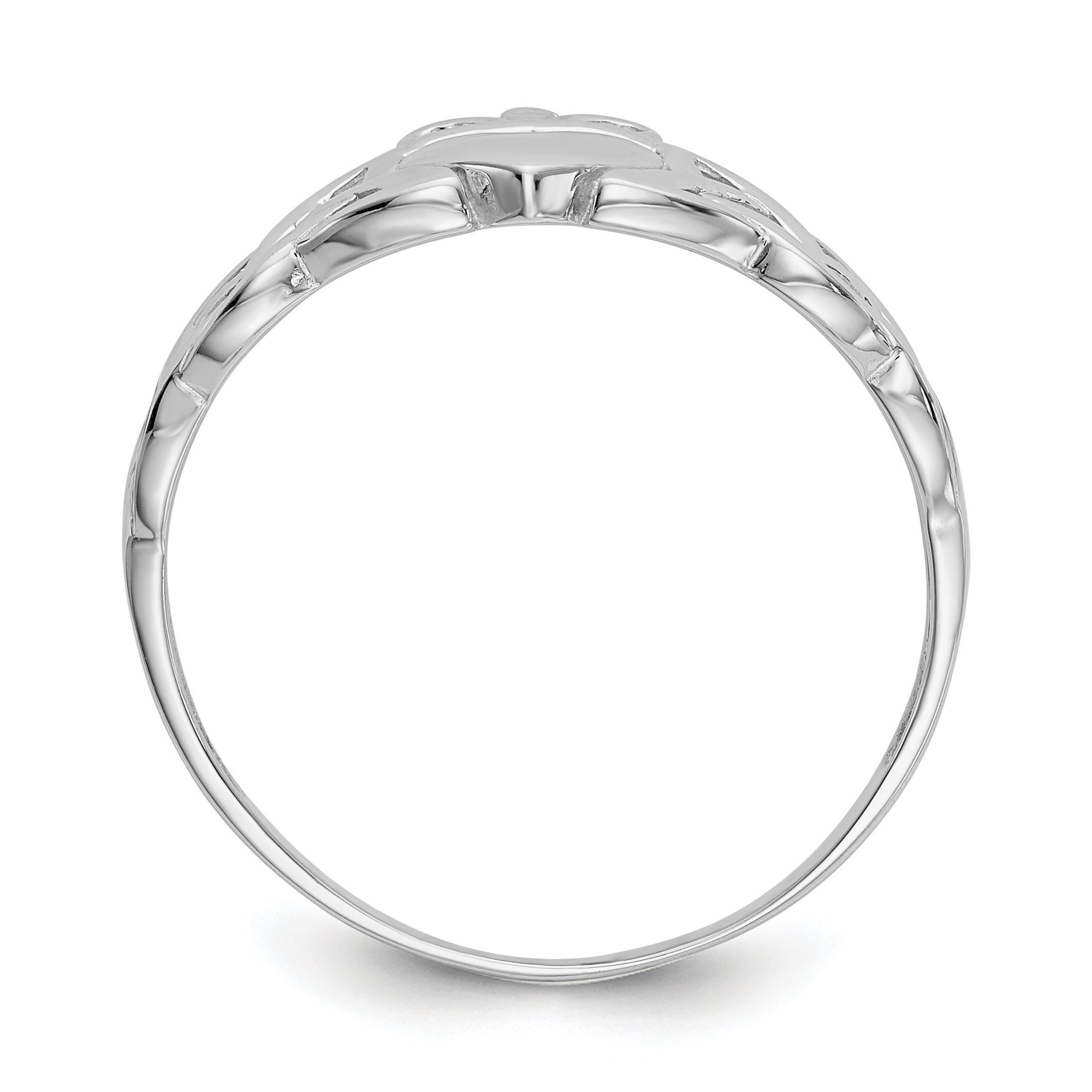 14k White Gold Mens Claddagh Ring Secondary image