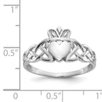 14k White Gold Mens Claddagh Ring