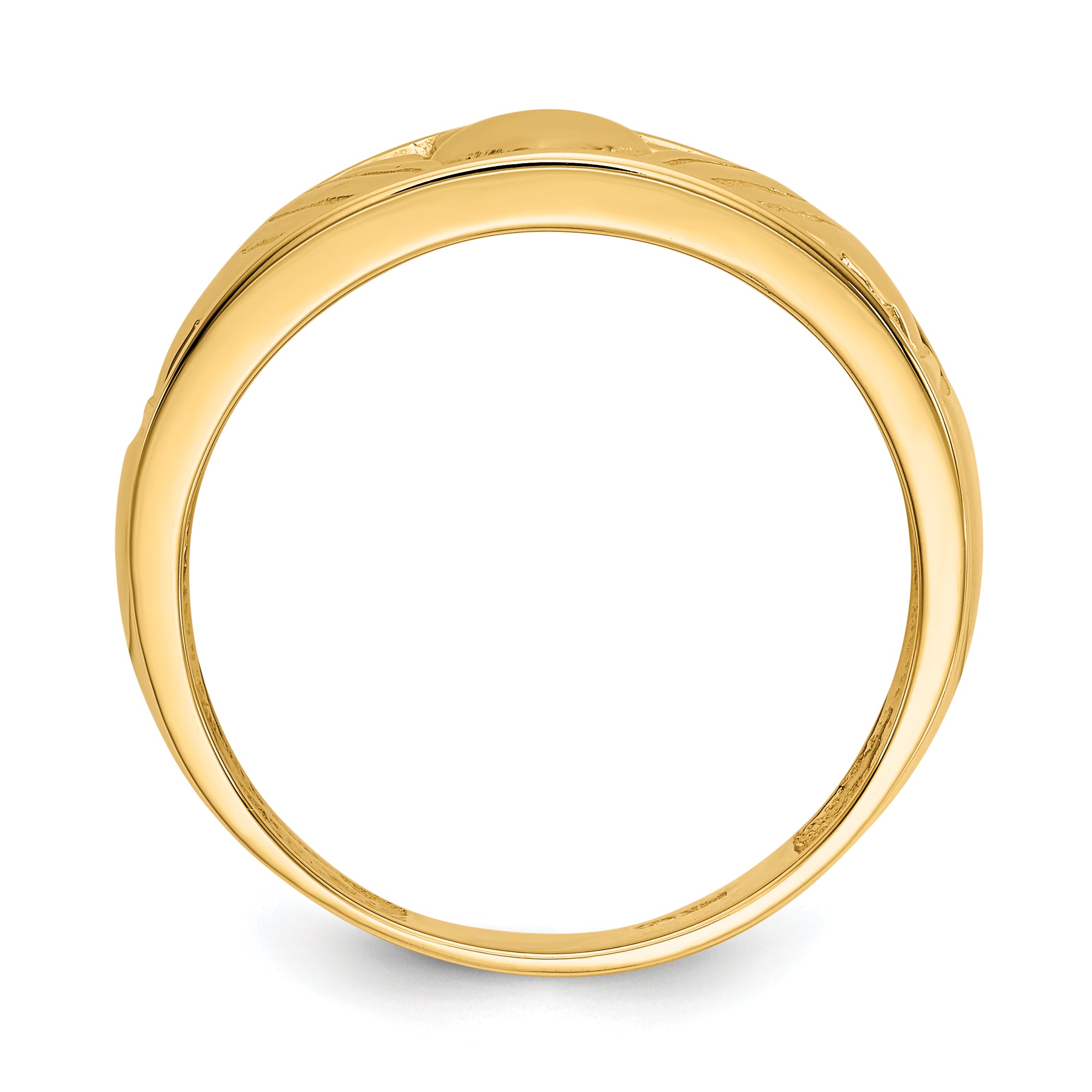 14k Polished Men's Claddagh Band Secondary image
