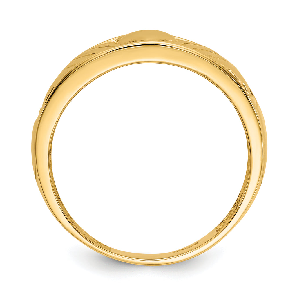 14k Polished Men's Claddagh Band
